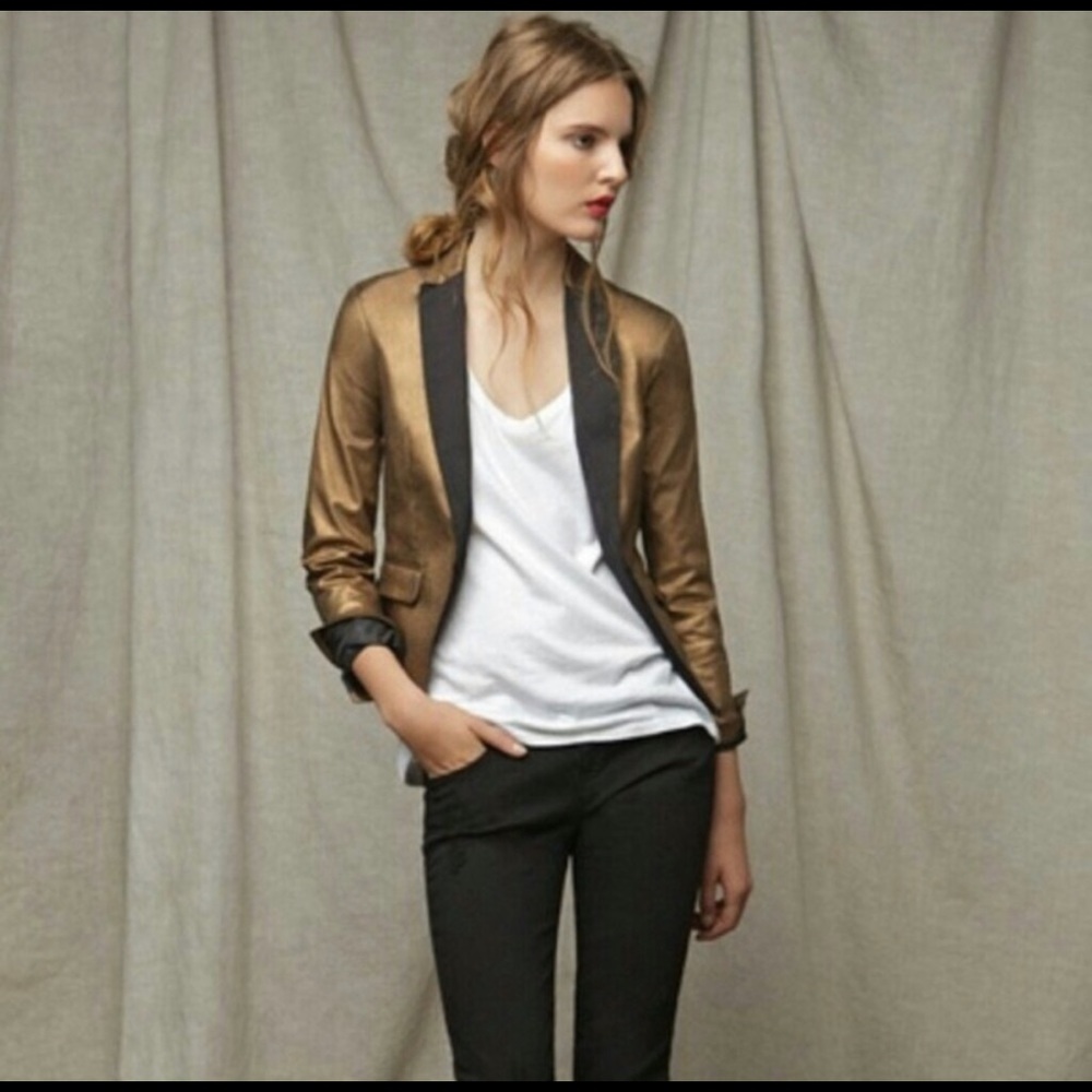 Zara bronze/Gold metallic blazer